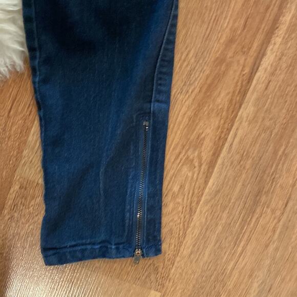 Just Black Cropped Skinny Ankle Zipper Dark Blue Denim Jeans Sz 25 Midrise - Picture 6 of 10
